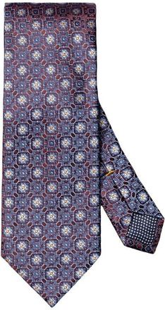 Eton Floral Medallion Silk Jacquard Tie in Medium Red at Nordstrom