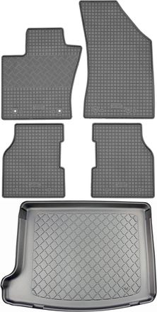OEM Jeep Compass Ii Mp 4xe Suv (5 Puertas) Desde 07.2020 Set - Alfombrillas De Goma Para Coche + Alfombrilla Para Maletero