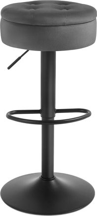 Woltu Woltu - Taburete De Bar De Cocina Alto, Giratorio Y Ajustable Con Reposapi&eacute;s Tipo Pen&iacute;nsula - Gris Oscuro