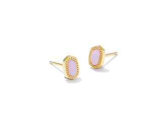 Kendra Scott Mini Ellie Stud Womens Earrings Earring Gold Pink Opalite Crystal, Brass/Gold-Plated
