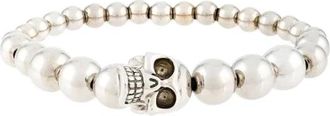 Alexander McQueen Bijoux Grijs Elastisch Armband - Heren - Armbanden - Grijs - ONE Size - Accessoires