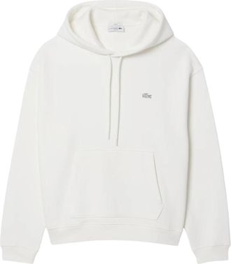 Lacoste Witte Hoodie van Zwaar Katoenen Stof - Heren - Hoodies - Wit - L - Katoen - Hoodies & sweatvesten