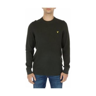 Lyle & Scott Round-neck Knitwear, male, Green, Size: 2XL Waffle Knit Jumper