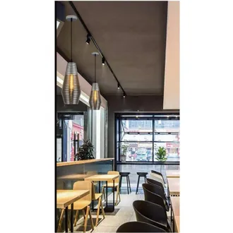 Trade Shop Trade Shop Traesio - Trade Shop - Lampadario Soffitto Forma Ovale In Vetro Lampada Sospensione Attacco E27 A36-01