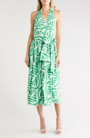 Diane Von F&uuml;rstenberg Nova Stretch Cotton Poplin Wrap Dress in Desert Palm Indian Green at Nordstrom Rack, Size Xx-Small