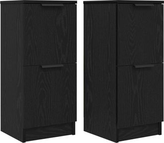 vidaXL Vidaxl - Vitrina 2 pcs Roble negro 30 x 30 x 70 cm Madera contrachapada