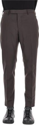 Pantaloni Torino Bruine wollen broek stretch fit - Heren - Nette broeken - Bruin - M - Wol - Broeken