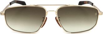 David Beckham Db 7049/G/S Rectangular Gold-tone Metal Sunglasses