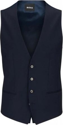 HUGO BOSS H-Huge Vest - Heren - Bodywarmers - Blauw - M - Katoen - Jassen