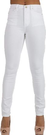 Toxik3 L185-9 Womens Stretch Fit High Waisted Skinny Jeans - White (6)
