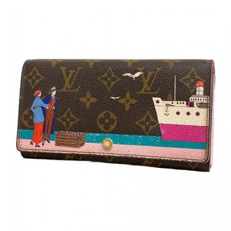 Louis Vuitton Brown Pink Long Wallet (Bi-Fold) (Pre-Owned)