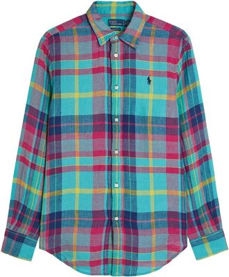 Polo Ralph Lauren Plaid Linen Shirt - Multicoloured 1 - S (UK8-10 / S)