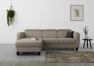 Sit&more Ecksofa &raquo;Belluci L-Form&laquo; inklusive Federkern, wahlweise mit Bettfunktion und Bettkasten