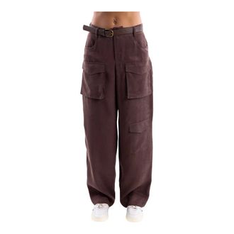 Vicolo Pantaloni Larghi - - Trousers - Donna - Marrone - L