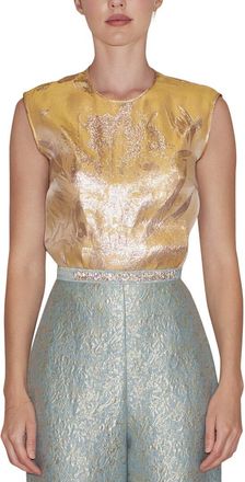 Reem Acra Sleeveless Fils-Coupe Top