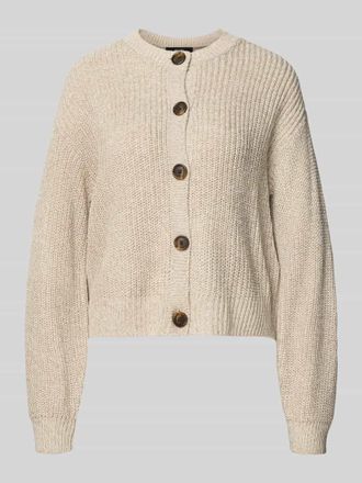 Vero Moda Regular Fit Strickjacke mit einreihiger Knopfleiste Modell LEA in Sand, Gr&ouml;&szlig;e M
