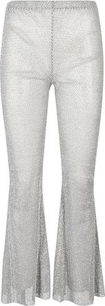 Santa Brands Zilveren Transparante Elastische Broek - Dames - Wijde Broeken - Grijs - M/L - Broeken