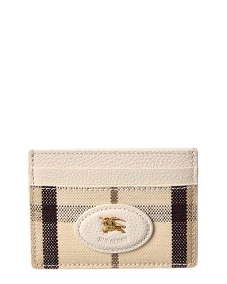 Burberry Highlands Coated Canvas & Leather Card Case