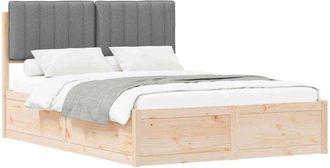 vidaXL Estructura De Cama Con Cabecera Tapizada Gris Claro Vidaxl