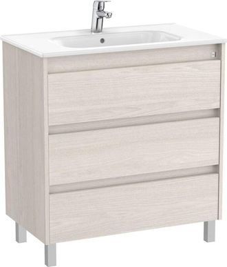 Roca Roca - Pack Unik Mueble De 3 Cajones + Lavabo Tenet Color: Nogal - Medidas: 685x460x740 Mm