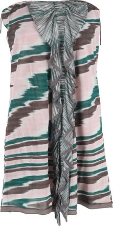 Missoni Ruffled Strapless Mini Dress in Multicolor Viscose