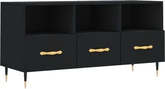 vidaXL Vidaxl - Mueble de tv madera de ingeniería negro 102x36x50 cm