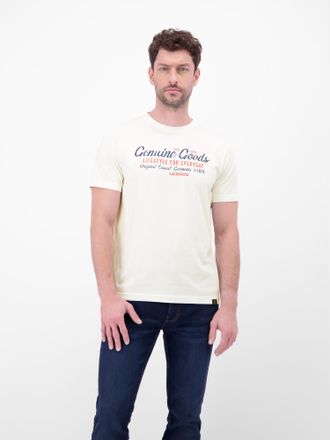 Lerros T-Shirt LERROS T-Shirt in Jersey-Qualit&auml;t mit Print, Herren, Gr. XXL, broken wei&szlig;, 100% Baumwolle, Rundhals, Shirts T-Shirt