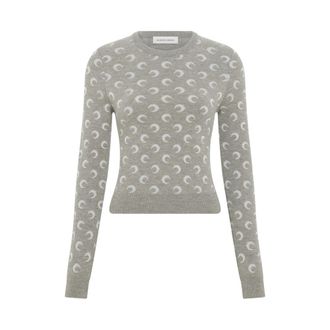 Marine Serre Dames, Truien, Grijs, Maat: XS Wol