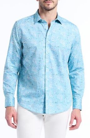 Robert Graham Long Sleeve Button-Up Shirt in Light Blue at Nordstrom Rack, Size Xx-Large