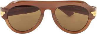 Bottega Veneta Mitre Zonnebril - Dames - Zonnebrillen - Bruin - ONE Size - Accessoires