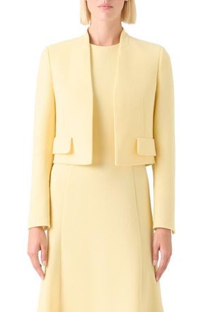 Akris Helena Crop Wool Crepe Jacket in Sun at Nordstrom, Size 14