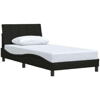 vidaXL Estructura De Cama Sin Colch&oacute;n Tela Negro 100x200 Cm Vidaxl