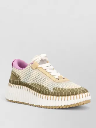 Chlo&eacute; nama sneakers contrasting sole round toe