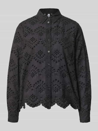 Pieces Regular Fit Langarmbluse aus reiner Baumwolle Modell VILDE in Black, Gr&ouml;&szlig;e XL