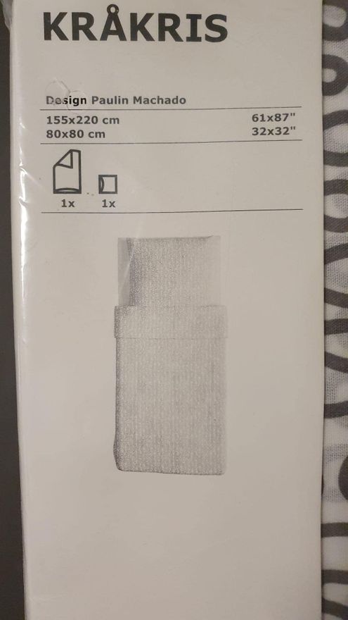 IKEA Bettwäsche-Set KRAKRIS 155x220 WEIß/GRAU ab 24,90 €