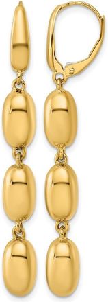 Diamond2Deal 14K Yellow Gold Triple Oval Drop Dangle Earrings