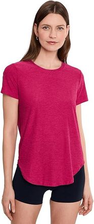 Beyond Yoga Featherweight On The Down Low T-Shirts Womens Clothing Sangria Heather : 2XL, Polyester/Spandex