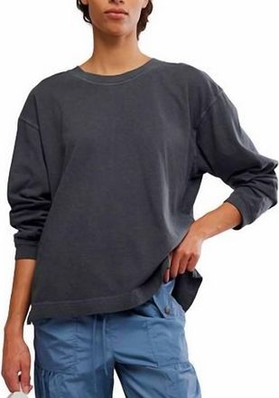 Free People Hustle Layer Tee In Washed Black