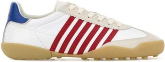 Dsquared2 Striped Sneakers - Heren - Sneakers - Wit - 43 EU - Leer - Schoenen