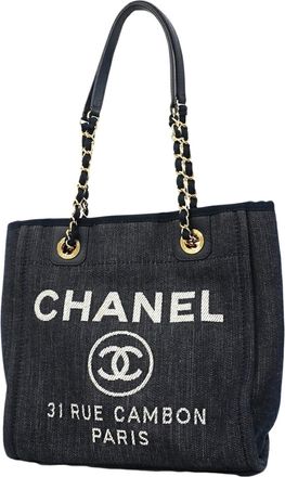 Chanel Blue Denim Tote Bag (Pre-Owned)