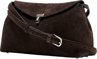 Toteme Womens T-Lock Clutch Brown Calfskin