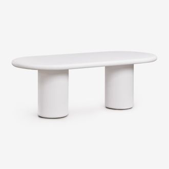 Sklum Mesa De Comedor Ovalada 220x100 Cm En Cemento Namara Sklum