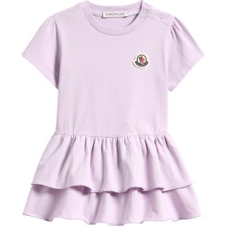 Moncler Kids Ruffle T-Shirt Dress in Lavender at Nordstrom, Size 9-12M