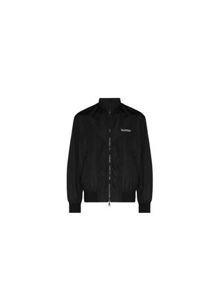 Valentino Garavani Black Nylon Bomber Jacket Size M