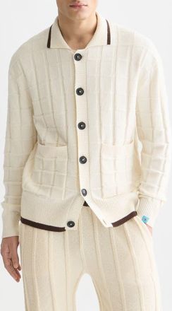 Scotch & Soda Structure Boucl&eacute; Cardigan in Eggnog at Nordstrom, Size Xx-Large