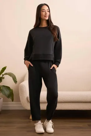Tribal Hem Pleat Jogger Pant In Black