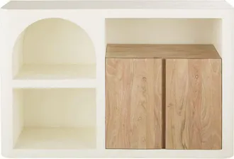 Maisons du monde Librería baja color crema con 2puertas y 1hueco