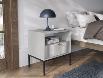 Pascal Morabito Comodino 1 cassetto e 1 nicchia Grigio - LIOUBA di Pascal Morabito