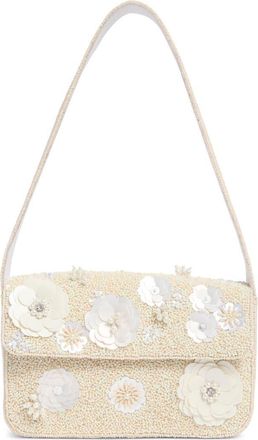 Collection XIIX 3D Flower Beaded Baguette Shoulder Bag in Ivory at Nordstrom Rack