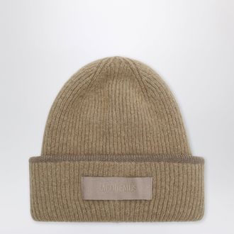 Jacquemus Beige Gros Grain beanie in alpaca blend